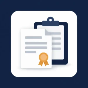 Resume document with ribbon seal beside a clipboard - Resume Writing and Interview Preparation course