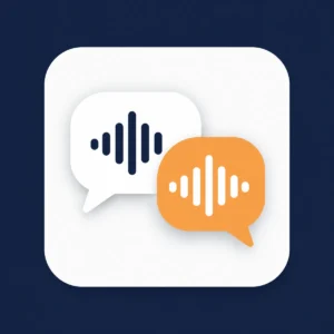 Two overlapping speech bubbles - Spoken English and Everyday Communication course